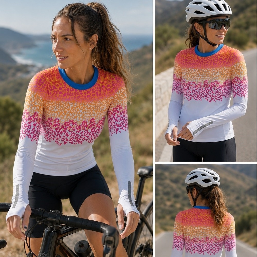 Guy Harvey Artista Performance Cycling Jersey Medium Leopard Print Reflective